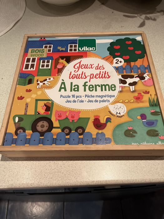 Puzzle i łowienie drewniane Vilac francuskie montessori