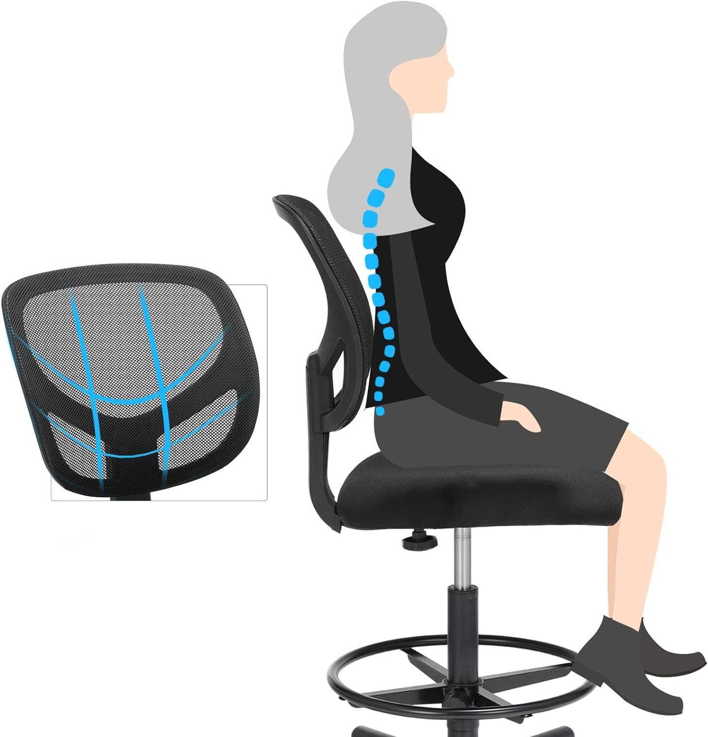 Krzesło obrotowe /biurowe /fotel /ergonomiczne /SONGMICS / !5808!