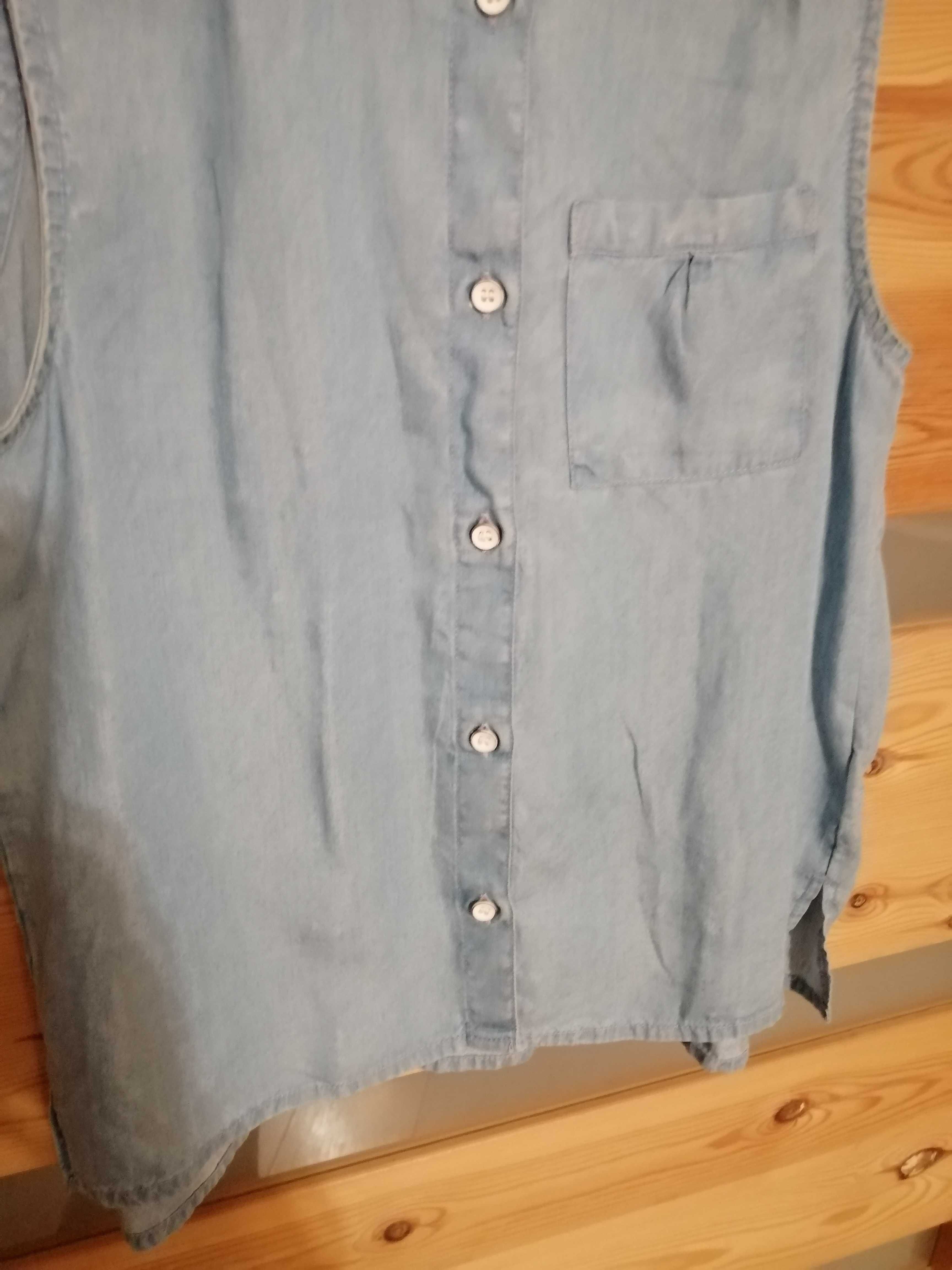 koszula jeansowa bez rękawów firmy H&M, rozmiar 152 cm dla dziewczynki