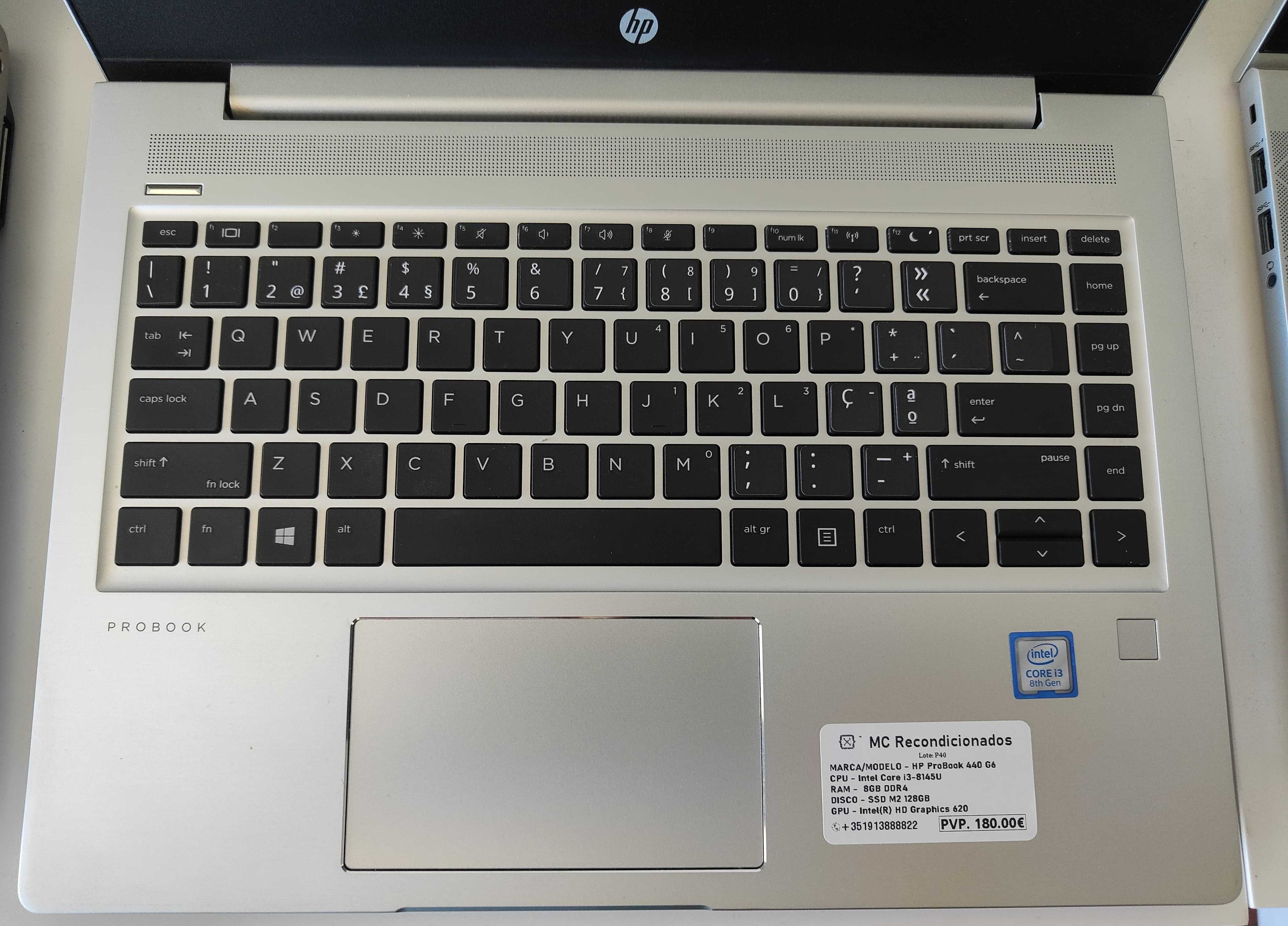 Portátil HP ProBook 440 G6 i3 8TH 8GB RAM 128GB M2 SSD c/Garantia