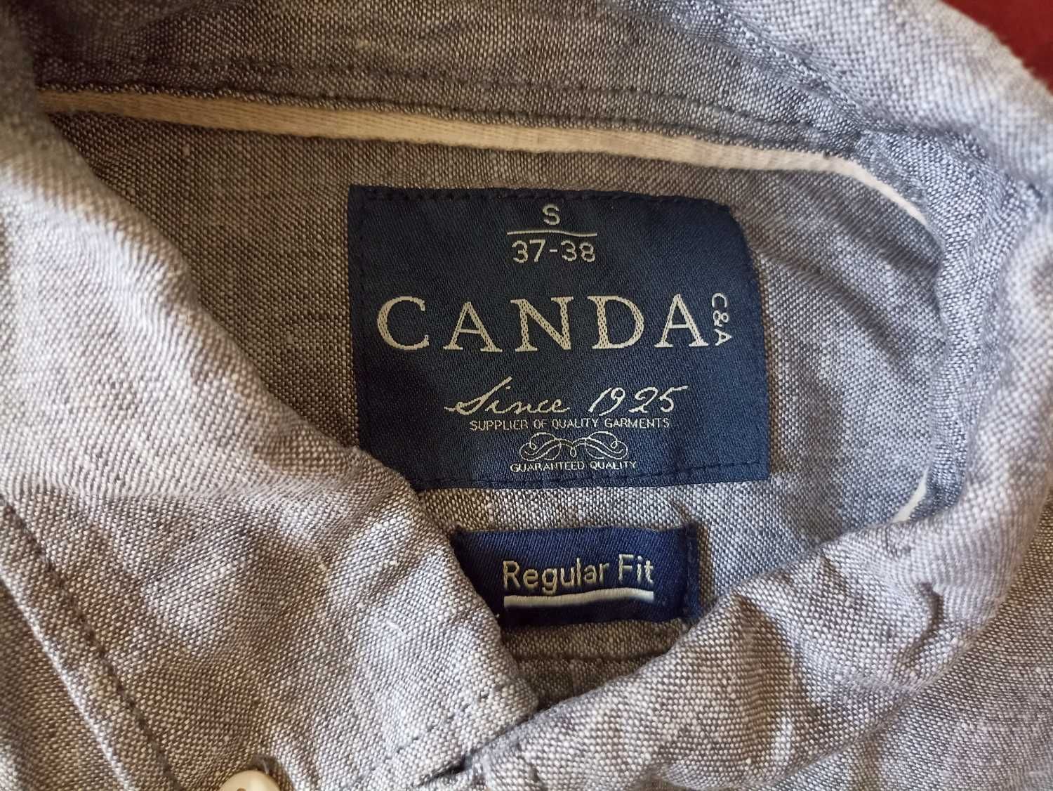 Szara lniana koszula regular fit C&A