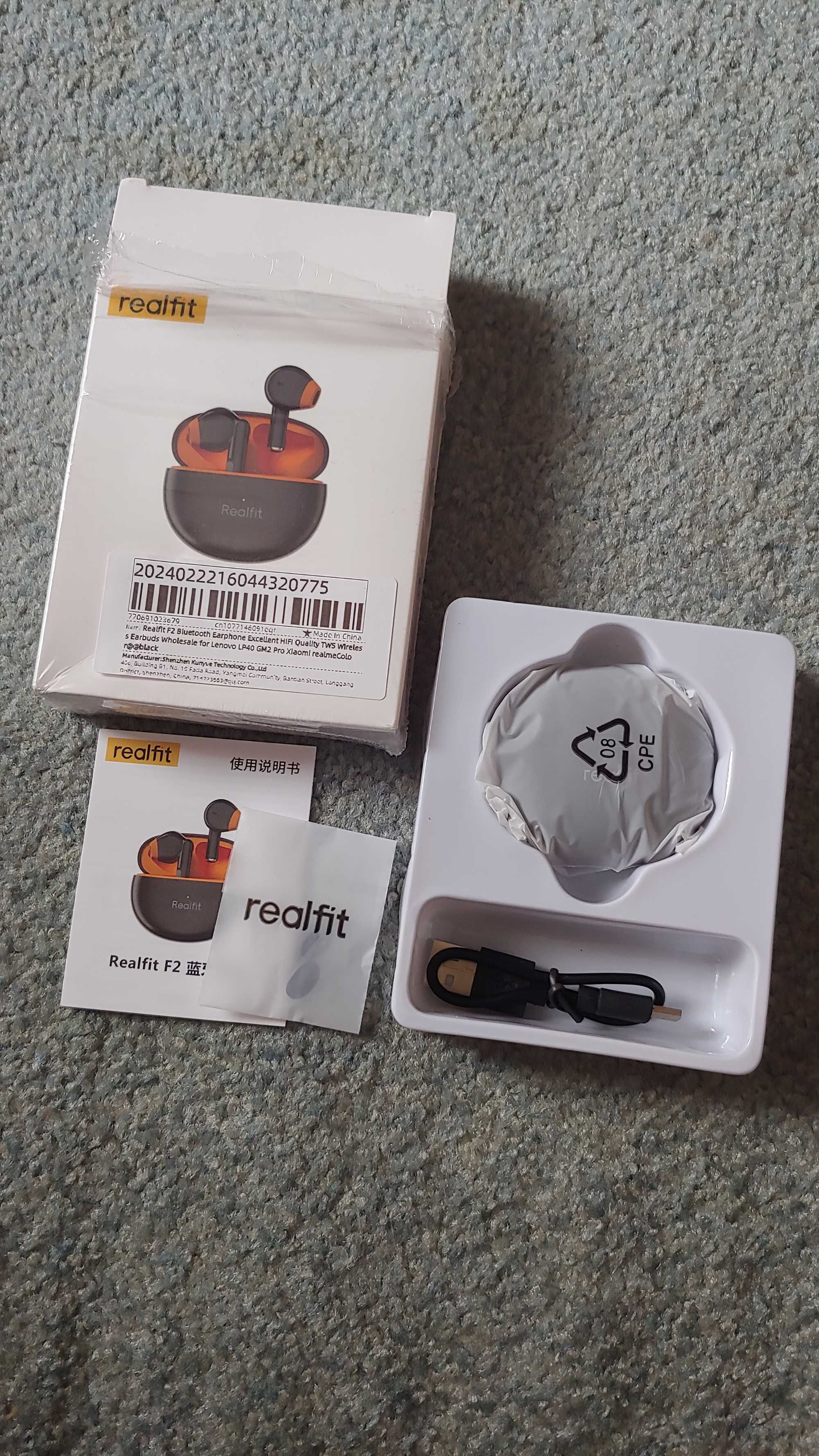 Наушники REALFIT F2 Bluetooth 5.3 вкладыши Шикарный звук Сенсор новые
