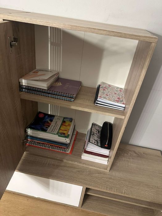 3 szafki brązowo-białe