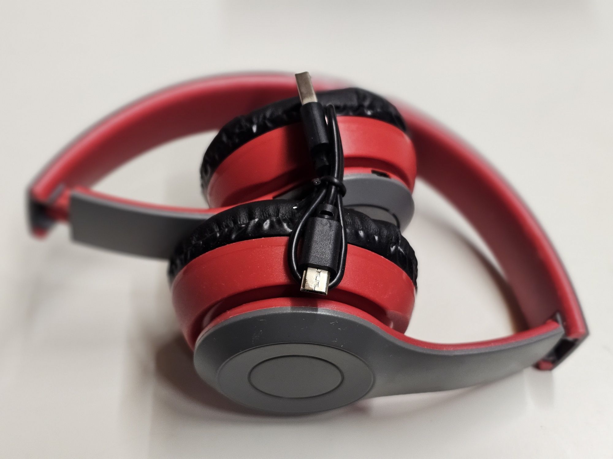 Headphones Bluetooth vermelho/cinza