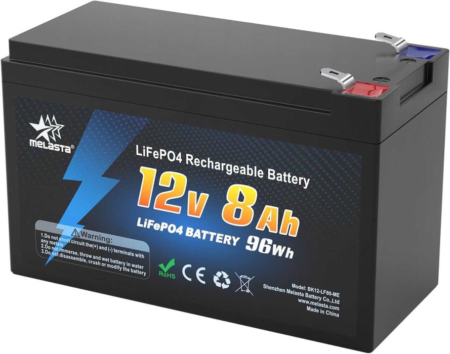 melasta 12V 8Ah Akumulator LiFePO4 z zabezpieczeniem BMS