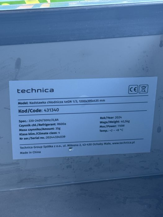 Nadstawka chłodnicza x4 GN 1/3 1200x395x435mm