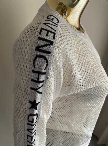 Givenchy nowa bluza siatka biała z lampasem M
