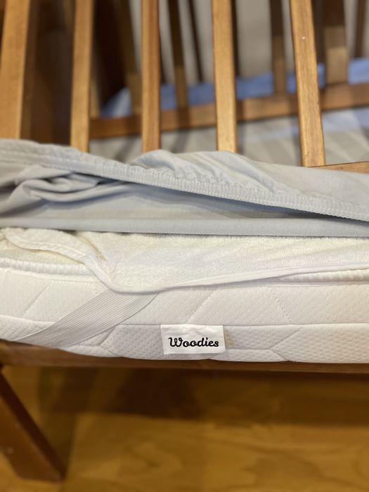 Łóżeczko Woodies 2w1 Noble Cot vintage + materac + dodatki
