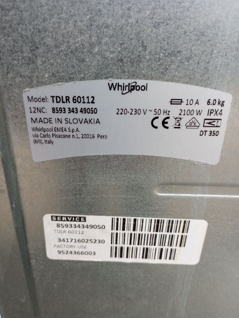 pralka whirlpool części