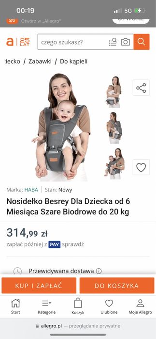 Nosidło/nosidełko dla dziecka