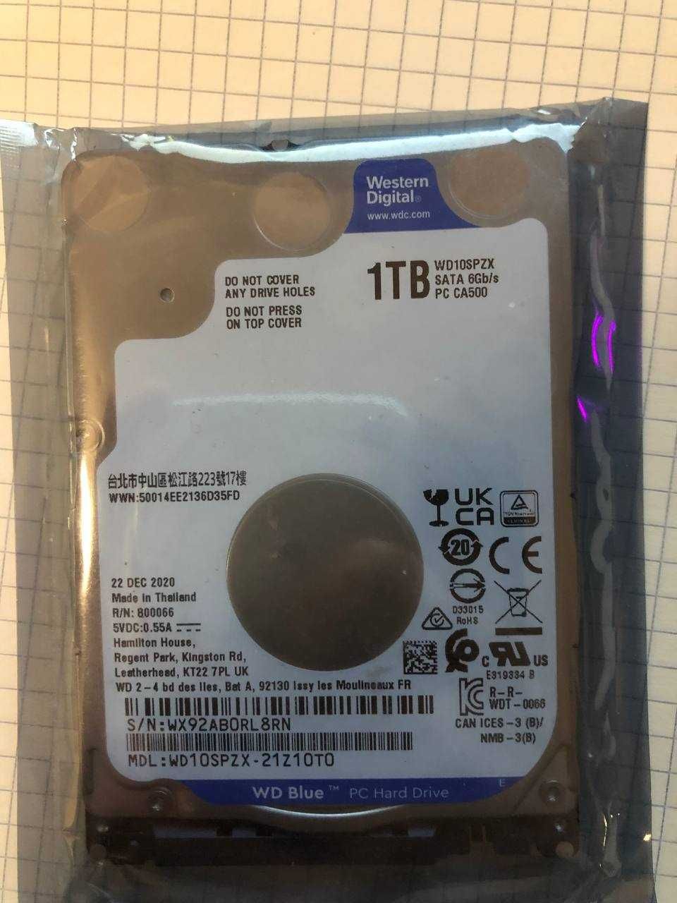 Жорсткий диск Western Digital Blue 1Tb 5.4K 6G SATA 2.5