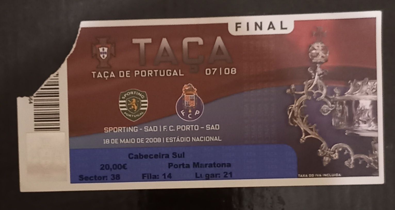 Varios Bilhetes da Final da Taça Portugal, e Supertaça.