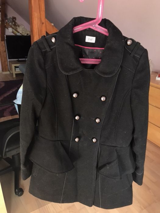 Czarny płaszczyk płaszcz dla dziewczynki F&F
