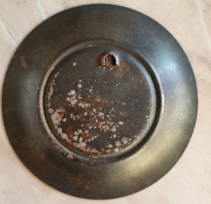 Дешево шикарна рідкісна антикварна майоліка тарілка емаль