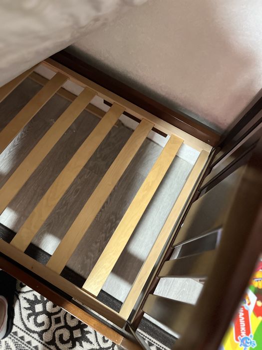 Ліжко підліткове натуральне дерево + бу матрац