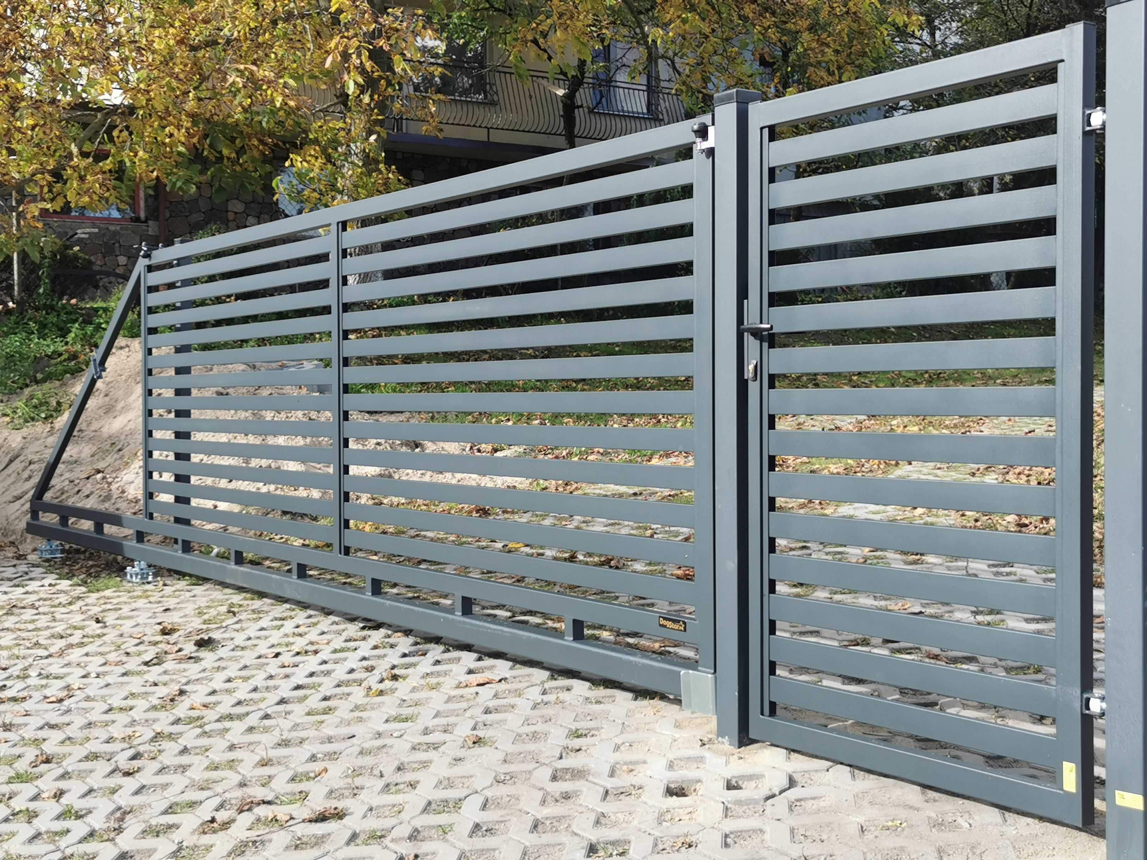 Brama przesuwna Palisada Pionowa 150x400 OCYNK+RAL OGRODZENIA Producen