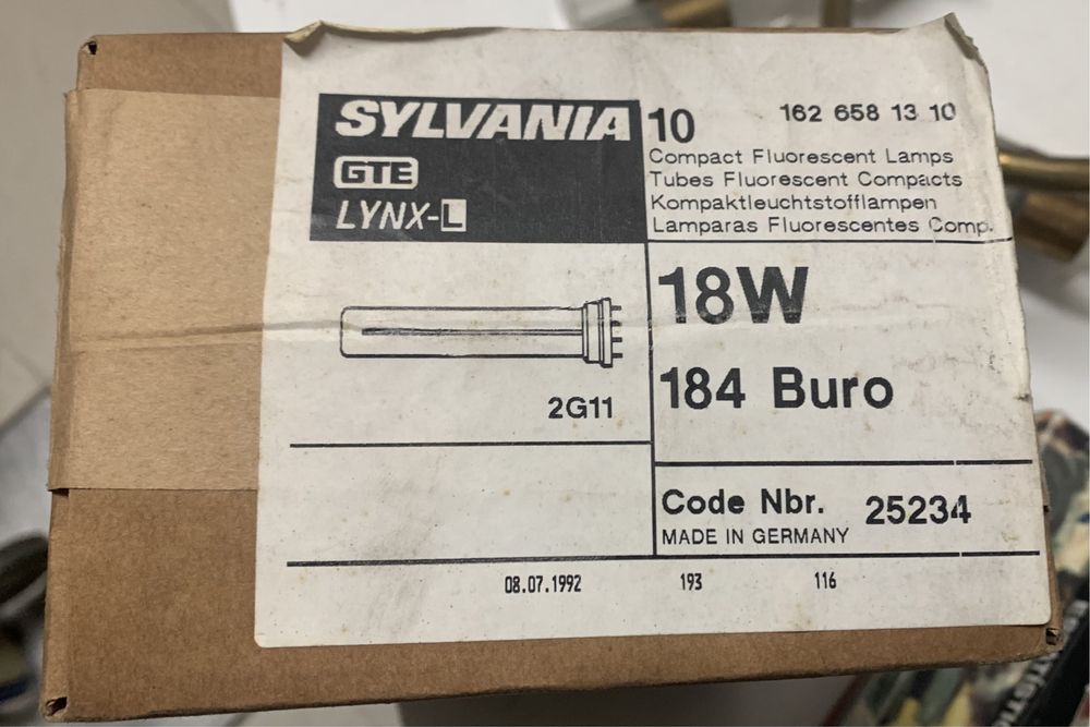 Caixa com 10 lampadas 18w casquilho 2G11