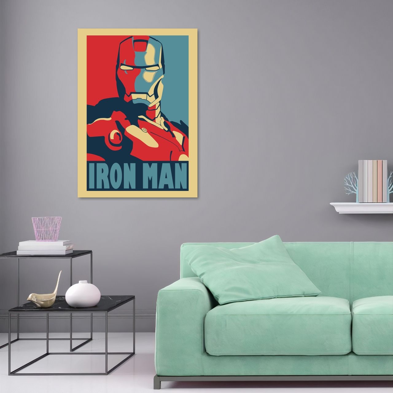 Залізна Людина, Iron Man, мінімалістичний постер, картина на полотні