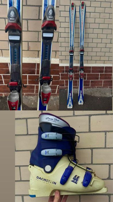 Продаються гірські лижі та лижні черевики