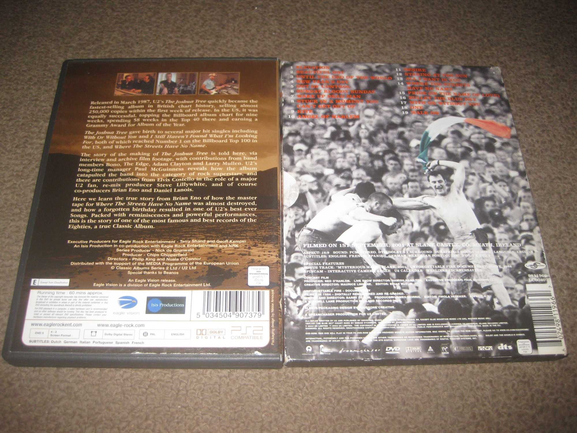 2 DVDs musicais dos "U2"