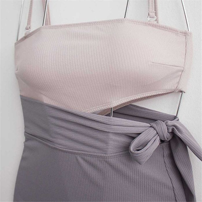 Оригинальный ассиметричный купальник с поясом, XL, Sundfotday