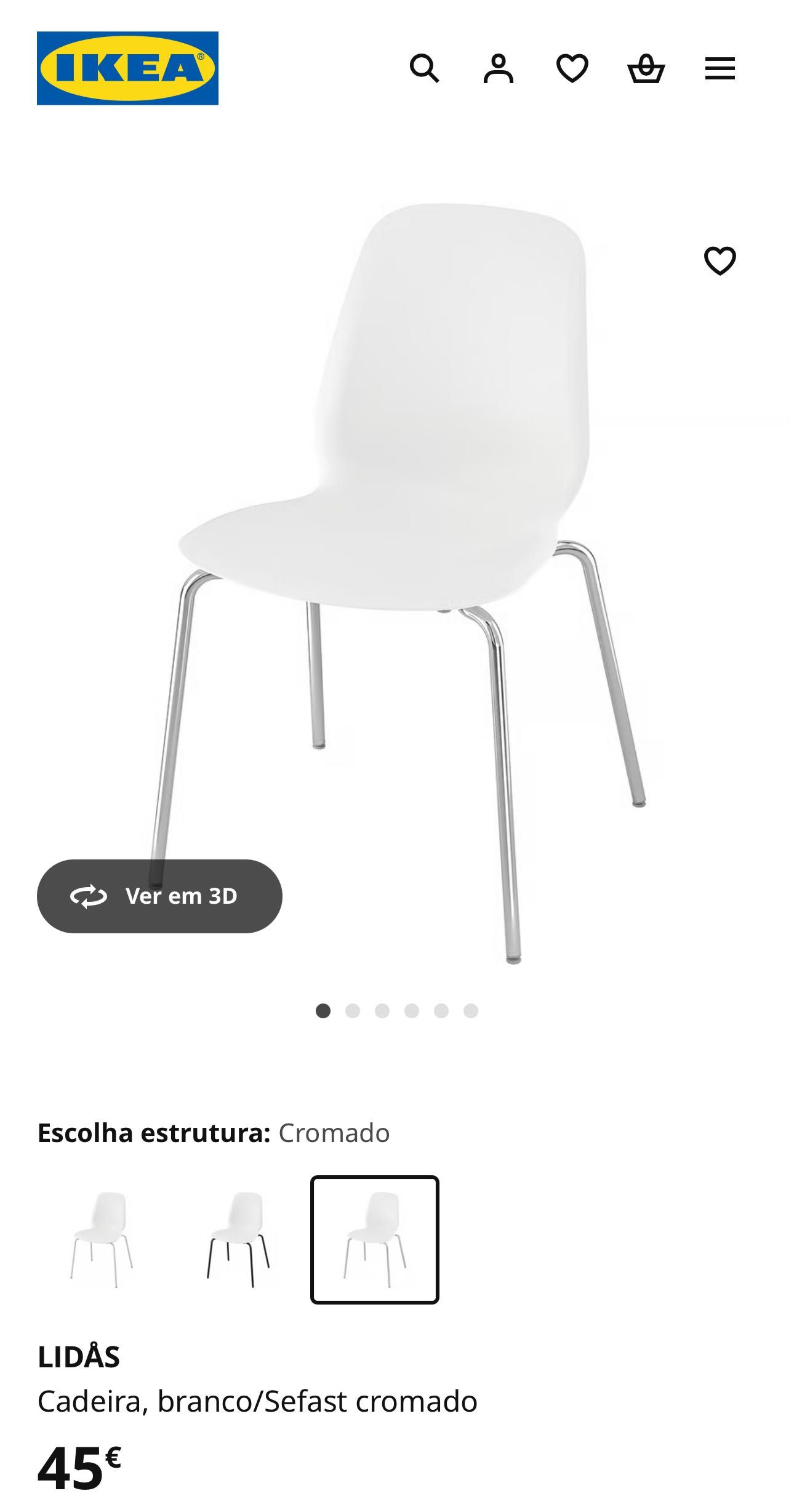 Conjunto 5 cadeiras IKEA modelo LIDÅS