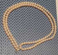 Sznur sztucznych pereł, złotawy połysk, długi 90 cm