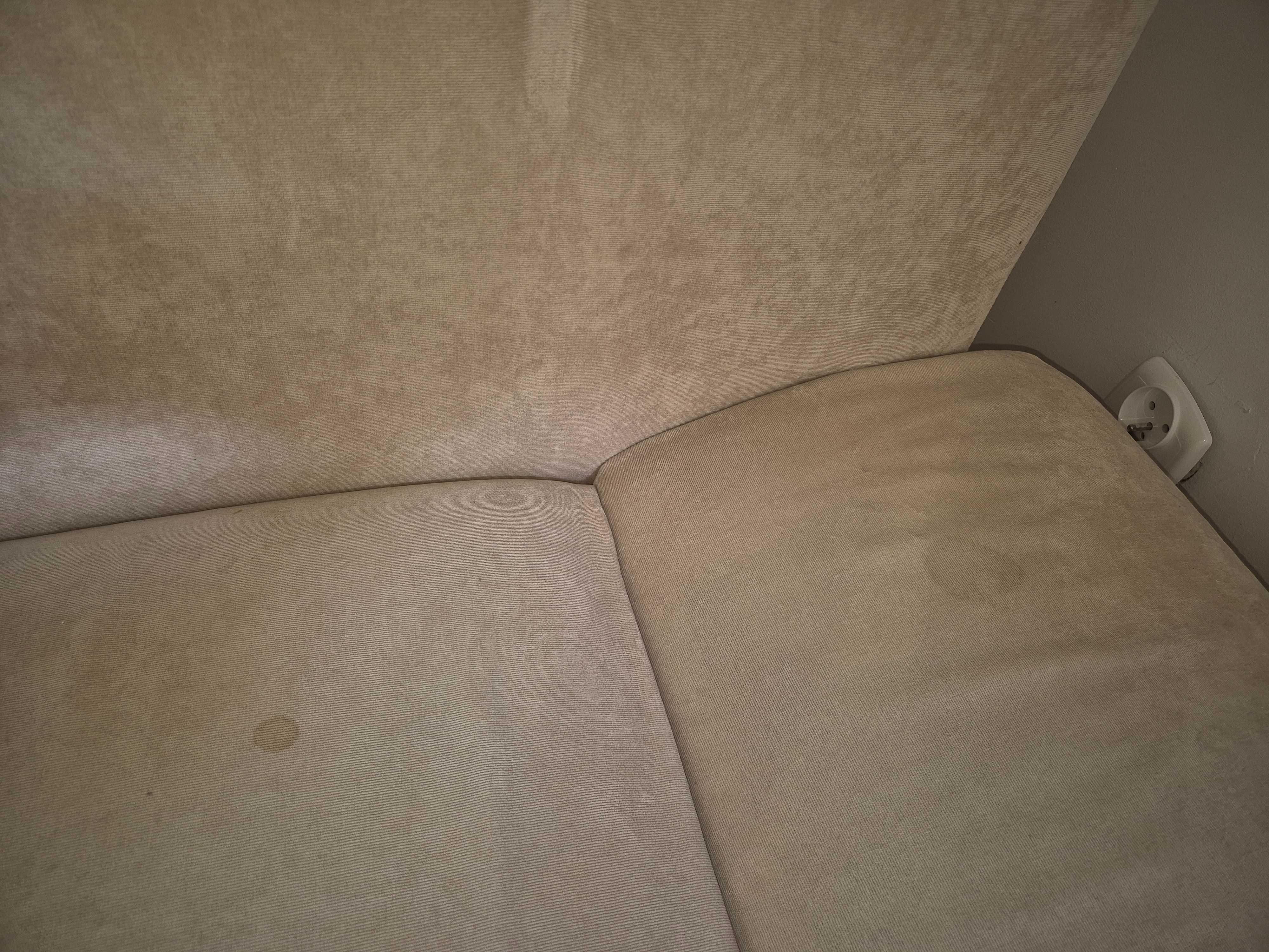 Sofa beżowa 100x220 z funkcją spania i z pojemnikiem na pościel