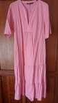 Vestido rosa de linho Zara L