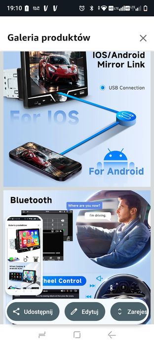 Radio samochodowe multimedialne 1 din