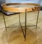 Mesa de centro/apoio de madeira e aço dourado Zara Home