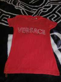 Bluzeczka Versace z krótkim rękawem czerwona rozm. S