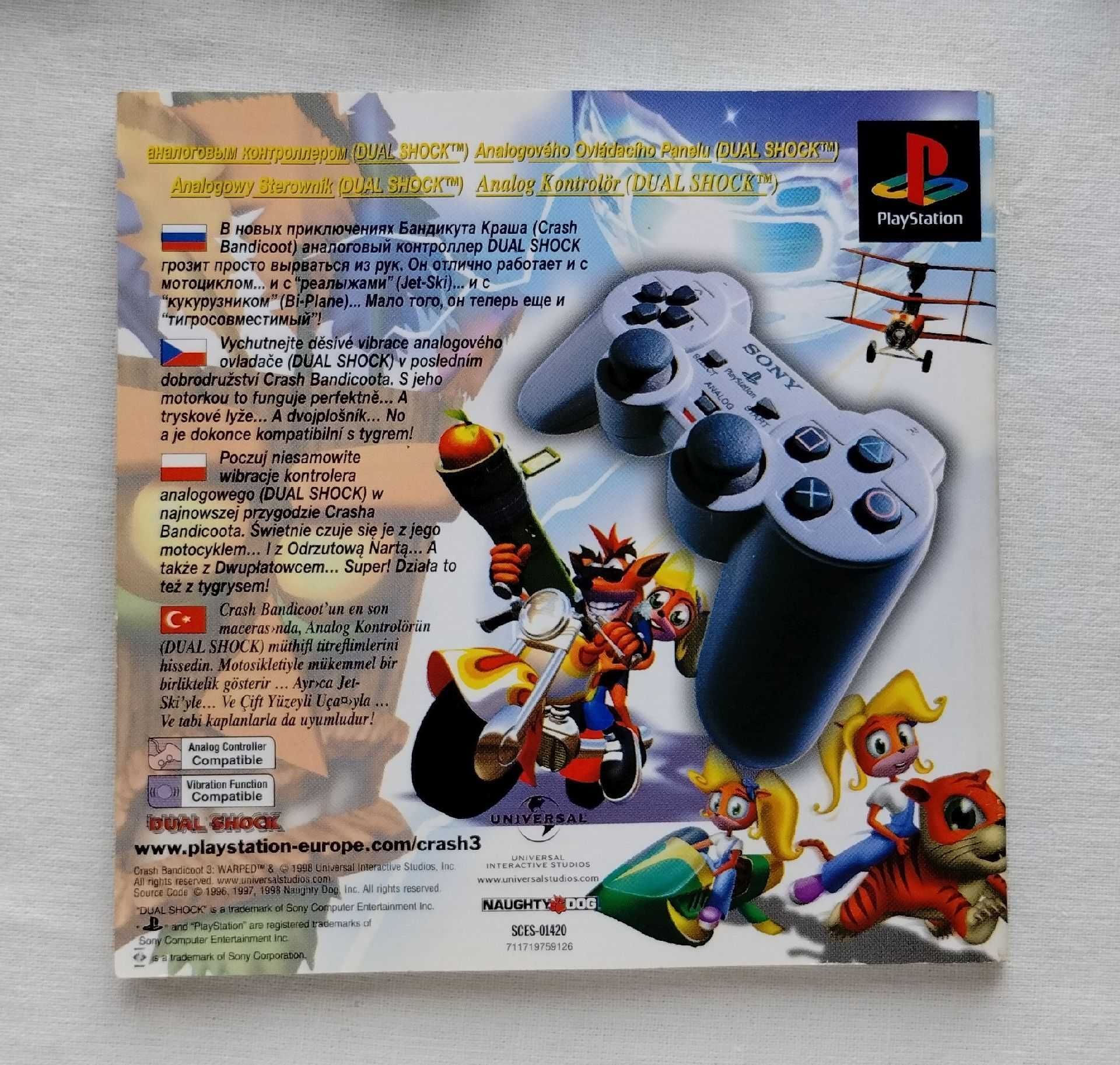 Crash Bandicoot 3 oryginalne pudełko + Rushdown