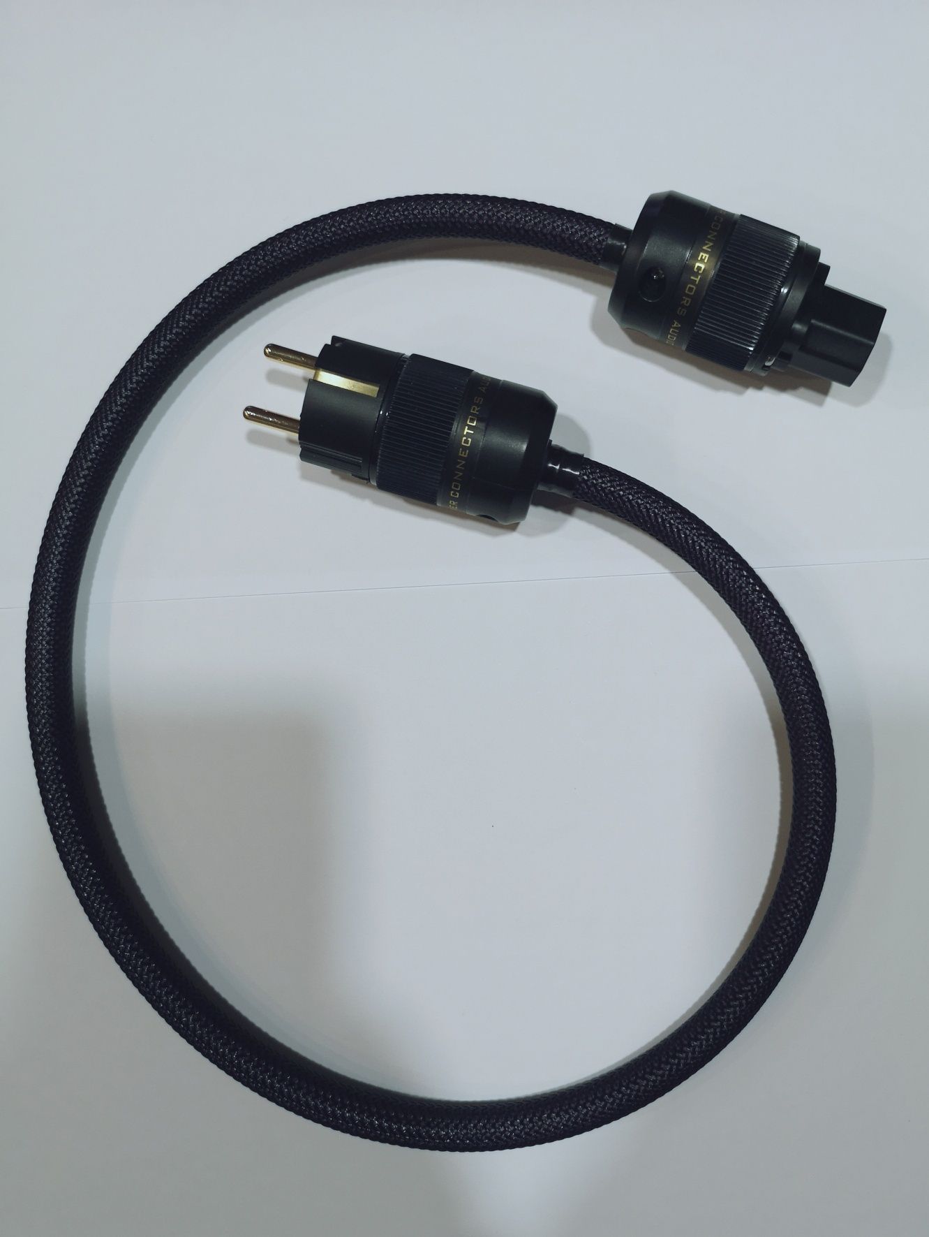 Kabel zasilający audio Melodika 0.75m 3x2.5 mm. Wtyki Schuko pozłacane