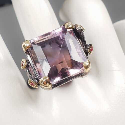 Серебряное кольцо с аметрином 32 карата, серебро 925 пробы Размер18,5