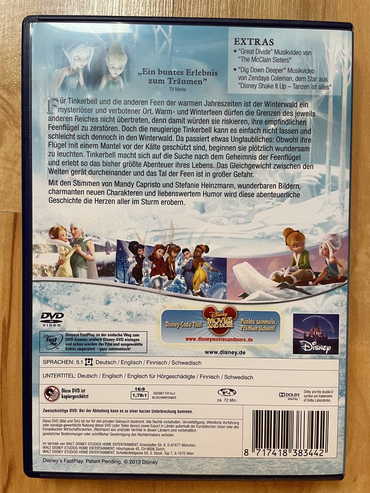 Bajka DVD Dzwoneczek i sekret magicznych skrzydeł angielski niemiecki