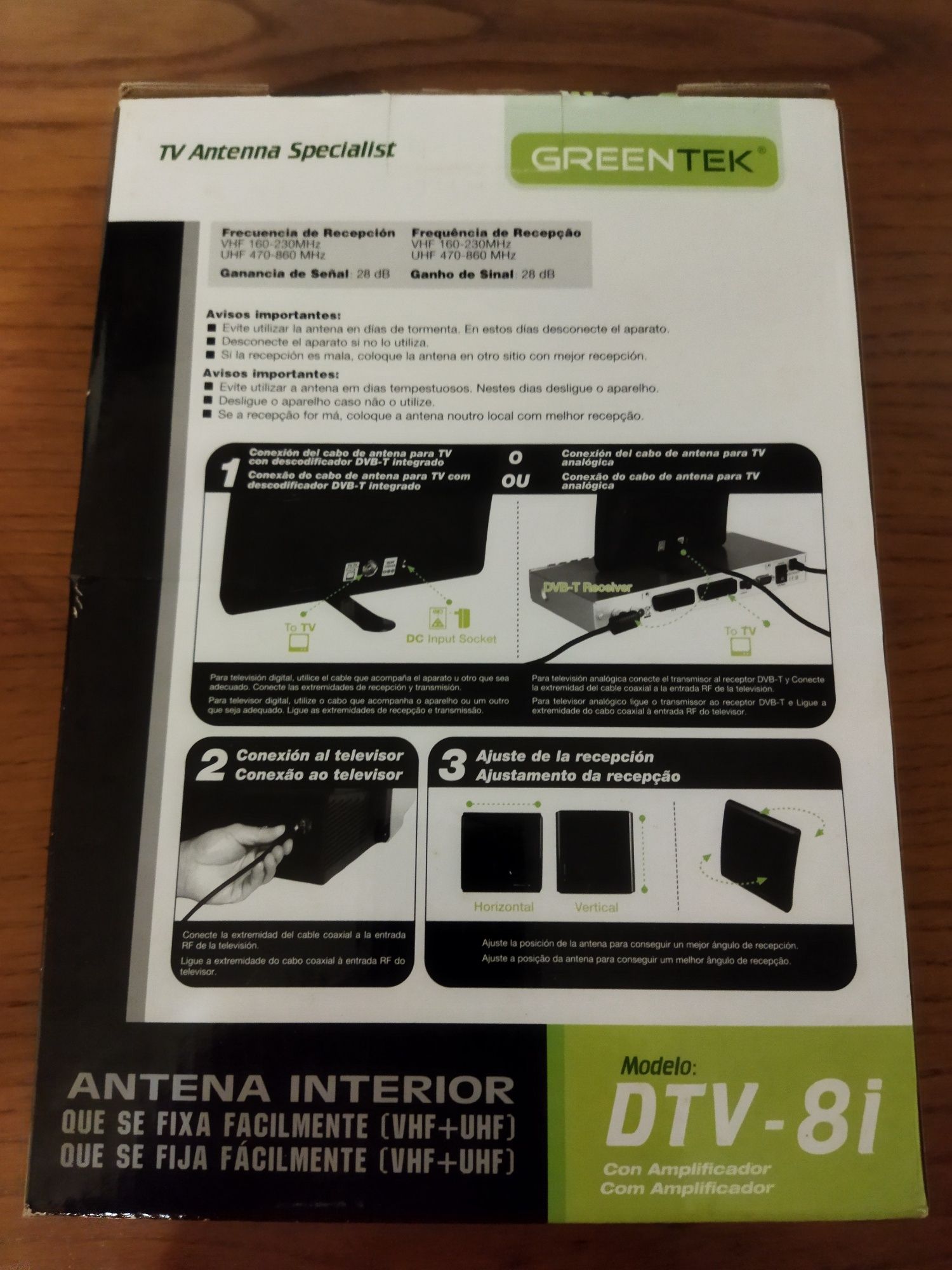 Antena interior TDT 28db HD