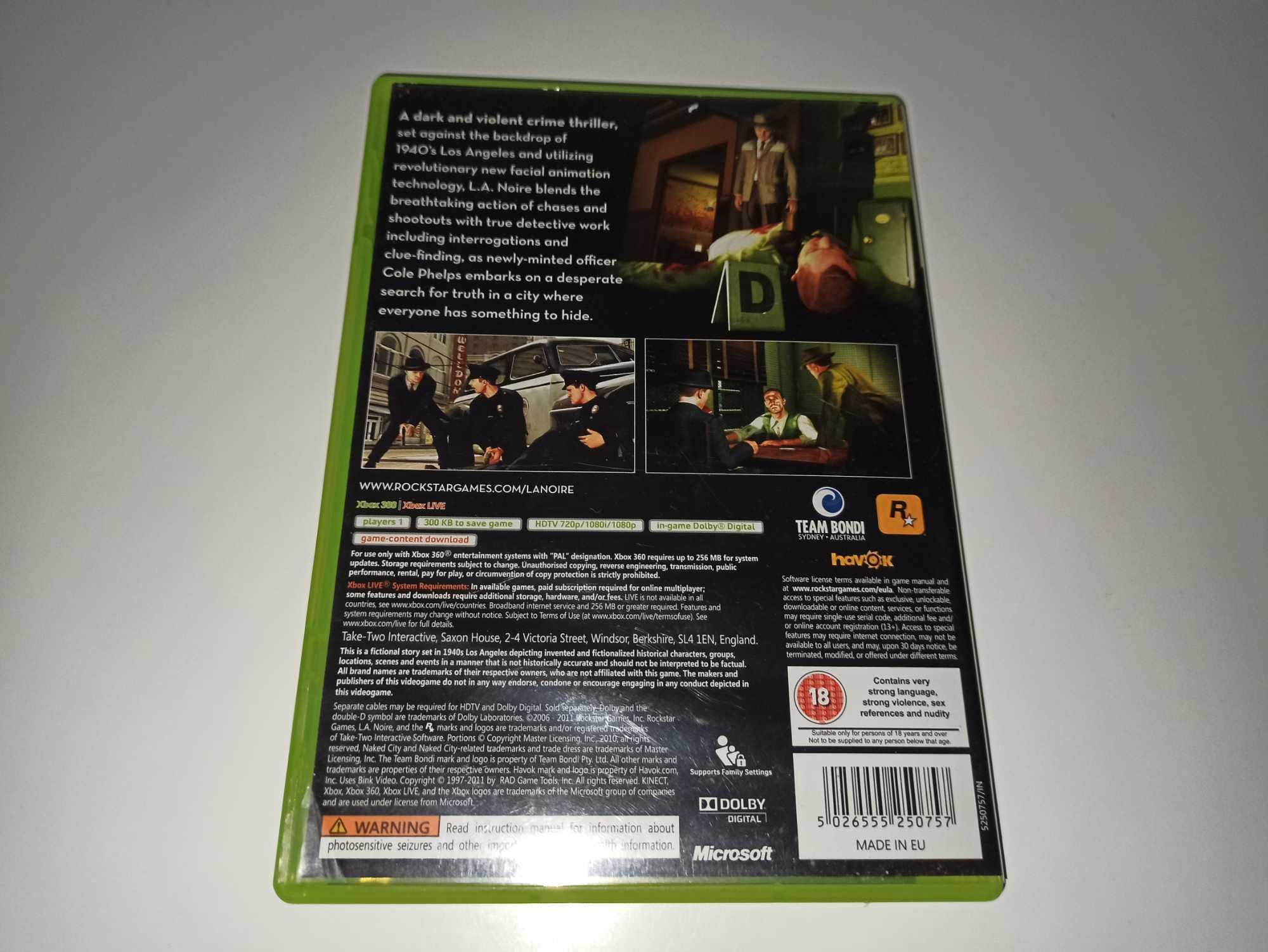 xbox 360 LA NOIRE fabuła, przygoda od ROCKSTAR jak G T A