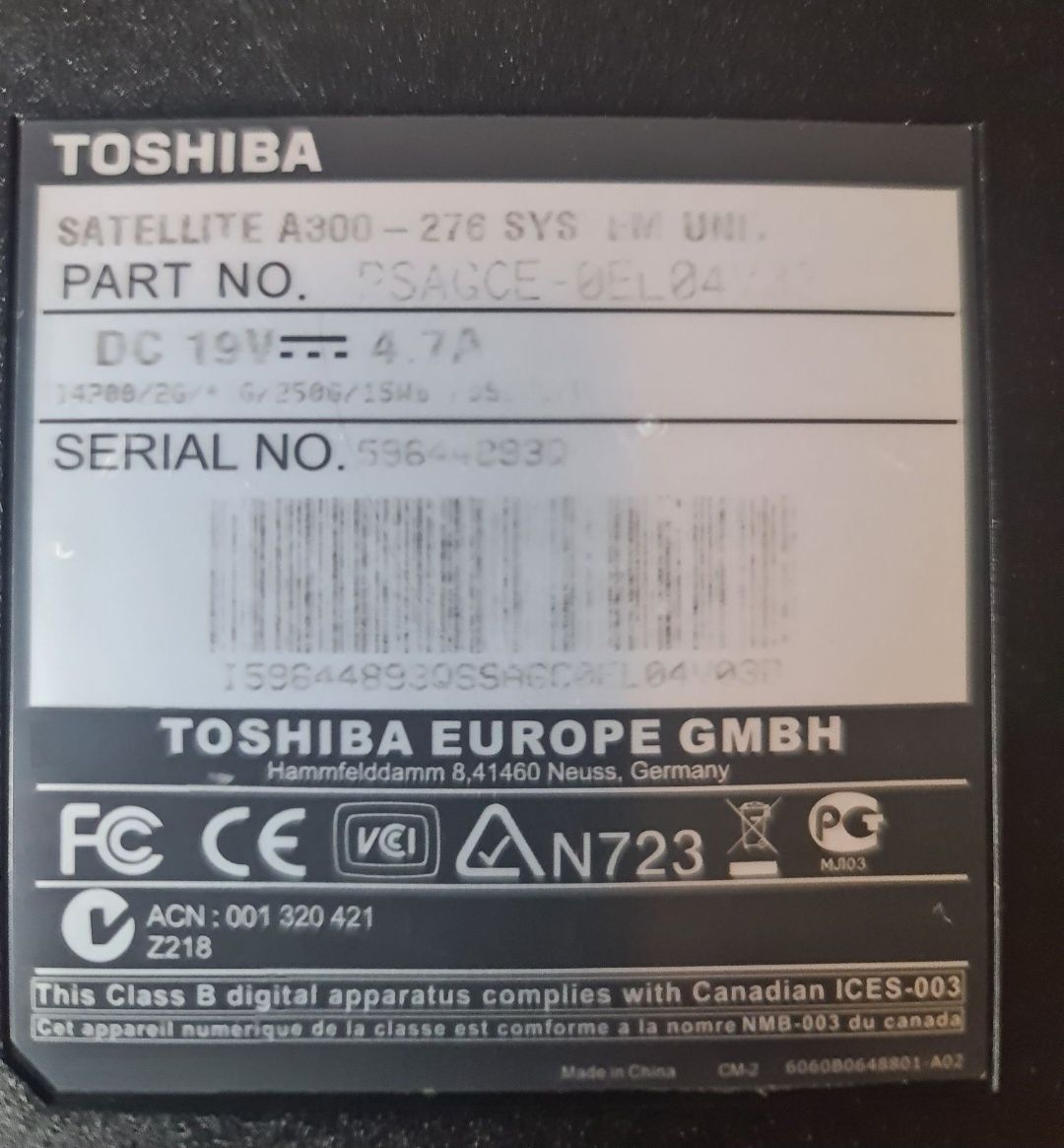 Peças Portátil Toshiba Satellite