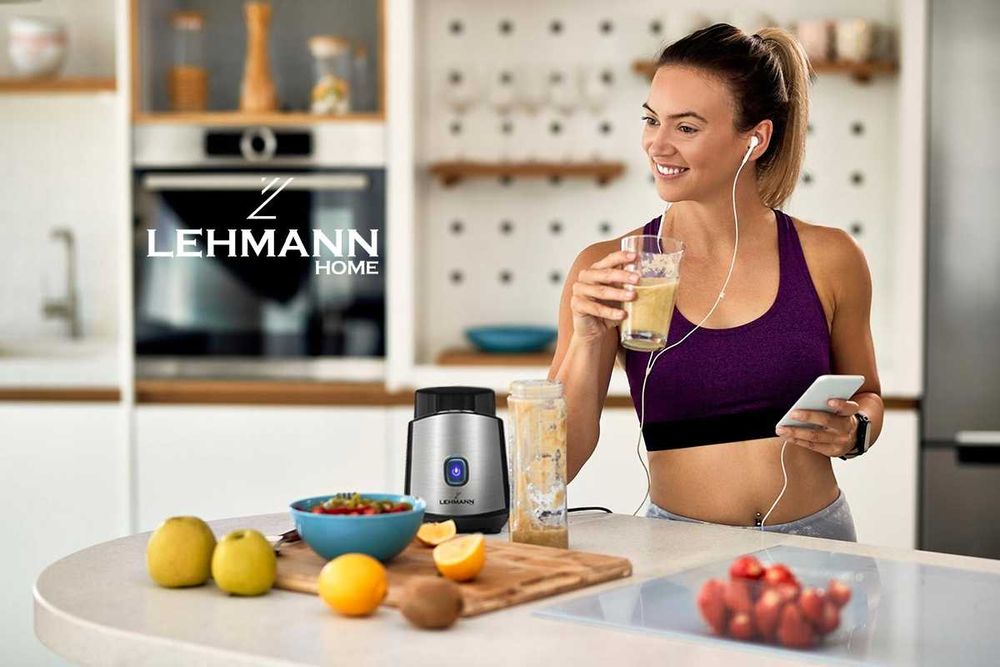Blender Kielichowy 1200W Do Koktajli Smoothie Kruszenie Lodu 2x Bidon