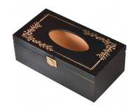 Drewniane pudełko na chusteczki | czarny chustecznik