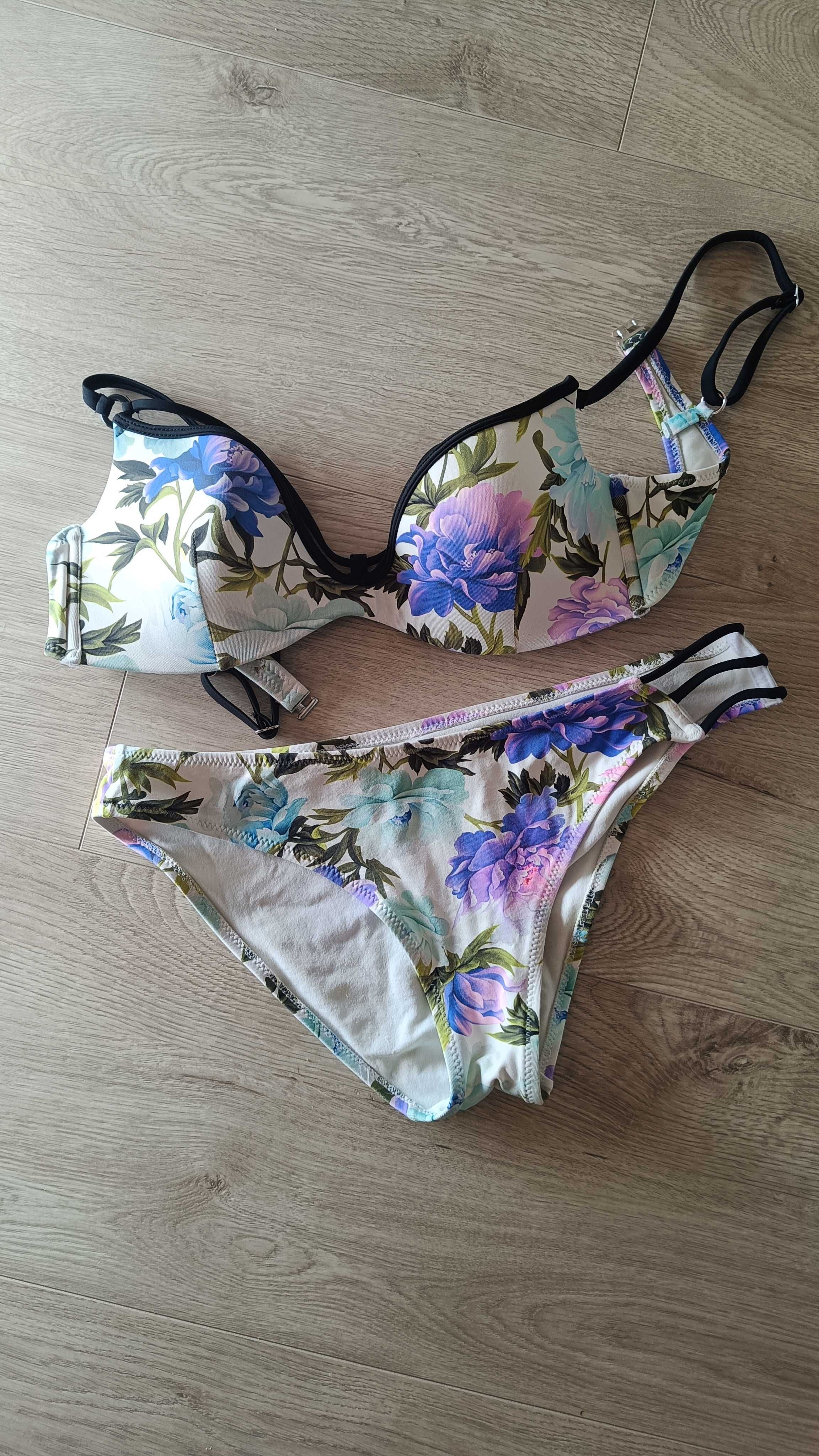 Strój kąpielowy dwuczęściowy w kwiaty, bikini na lato, piękny strój