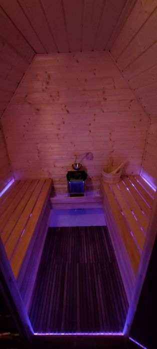 Sauna ogrodowa z akcesoriami, piec elektryczny, Full Wi-Fi