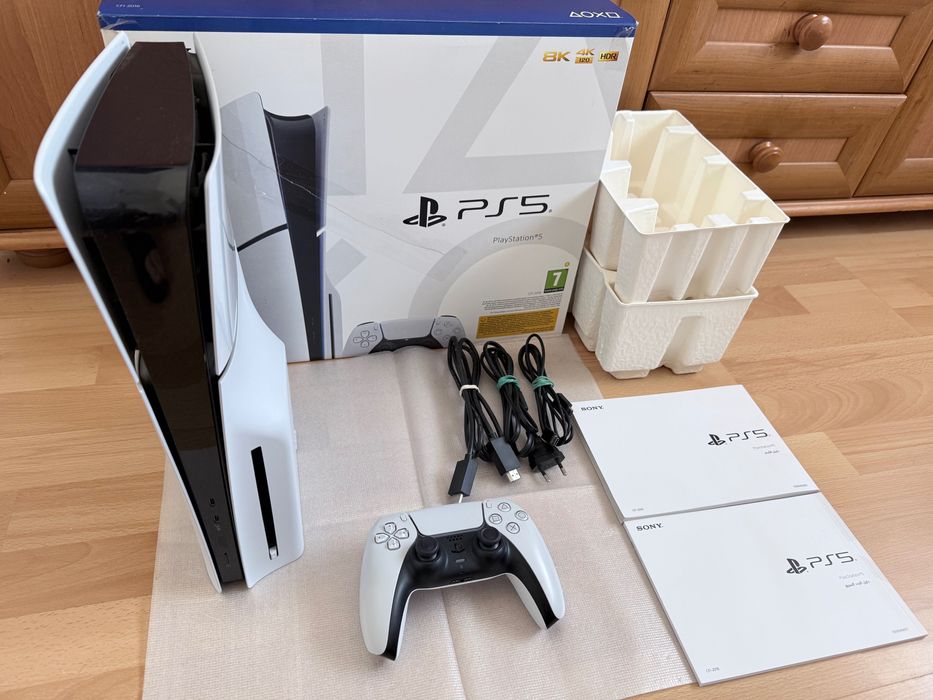 PS5 Slim 1TB Napęd +6 Gier +Pad Pełen Zestaw