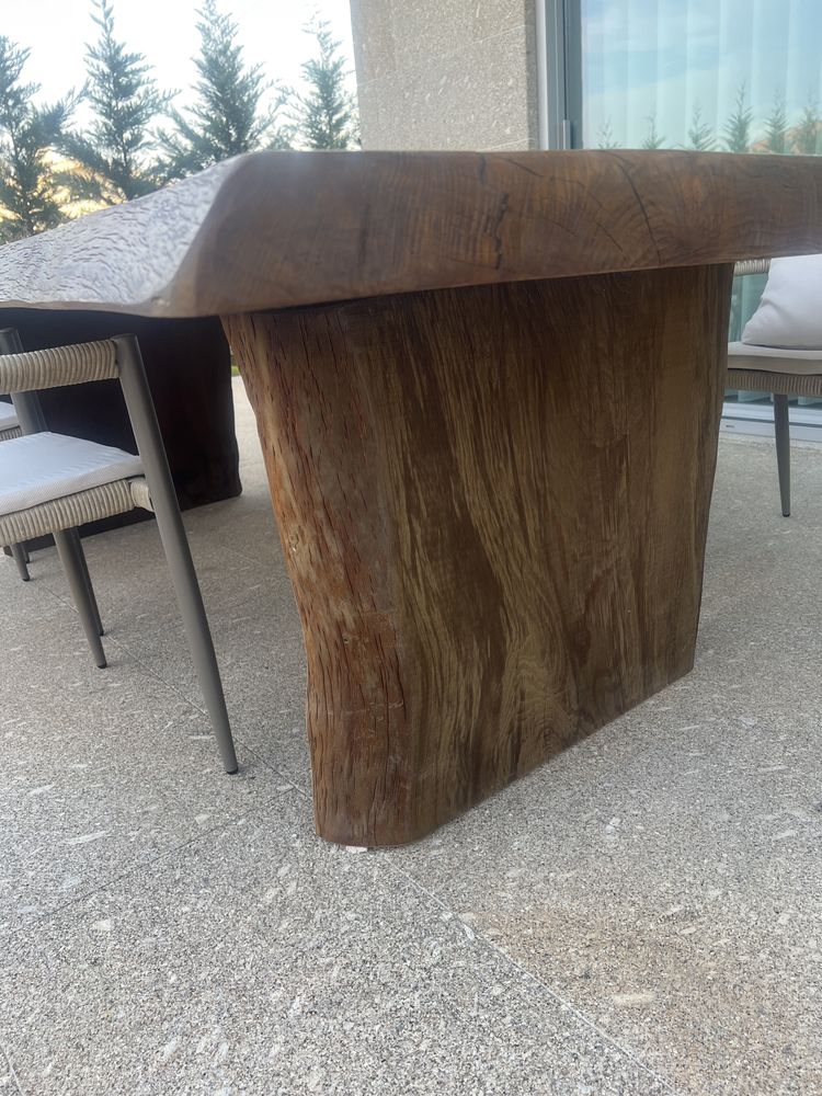 Mesa cedro com velatura para exterior
