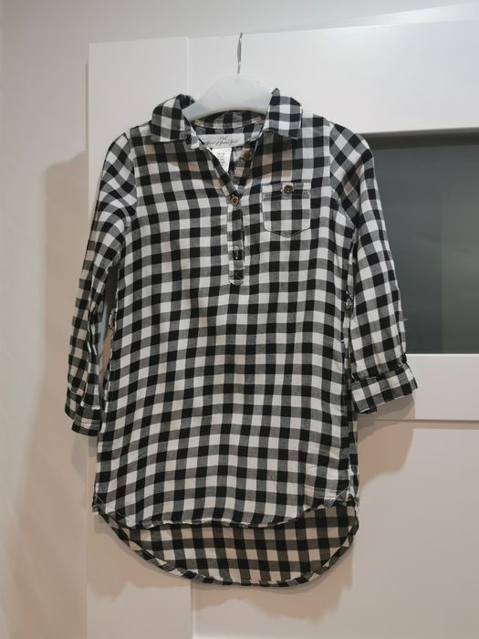 Tunika koszulowa w kratę H&M 104 dla dziewczynki
