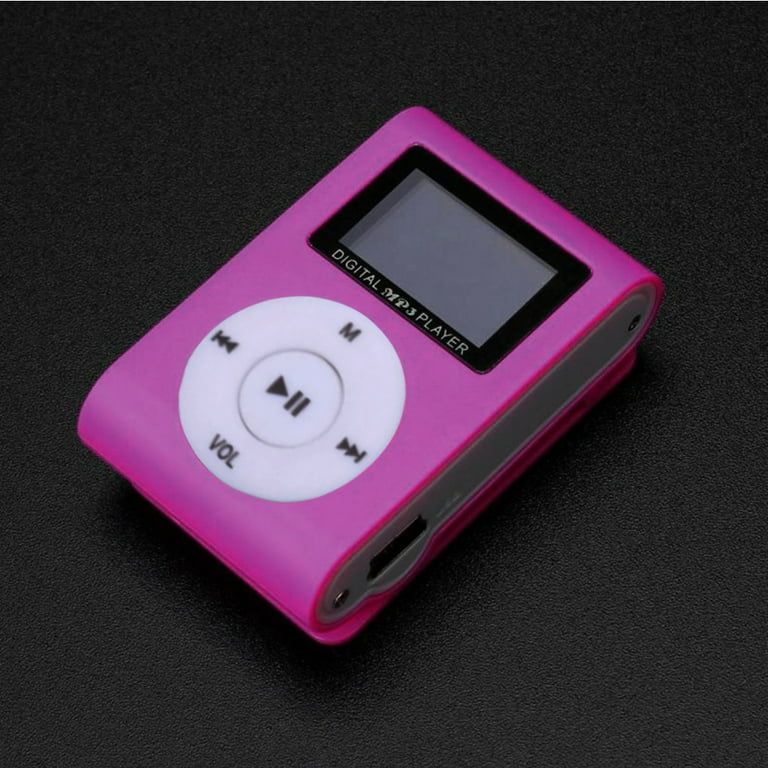 odtwarzacz MP3 z akumulatorem LCD Mini Clip Muzyka Metal różowy