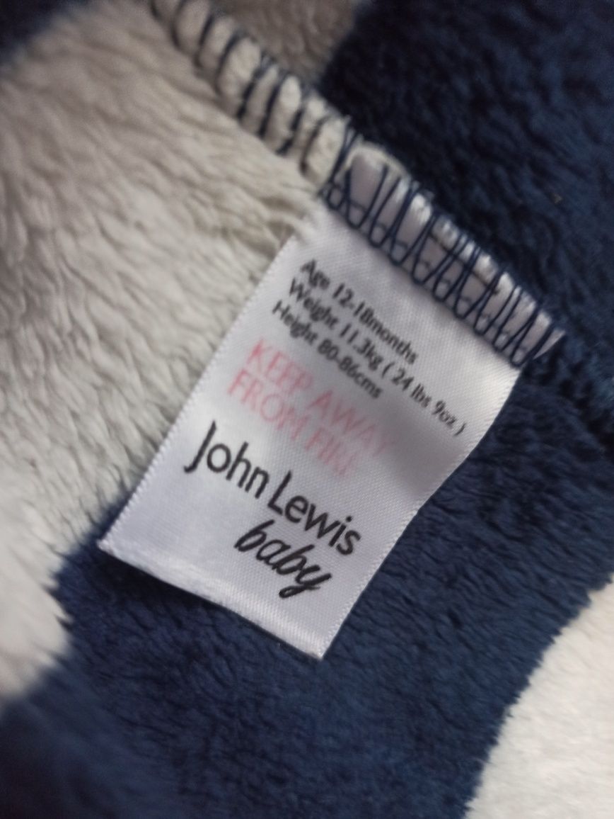 Szlafrok w pasy John Lewis r. 80 - 86 cm unisex