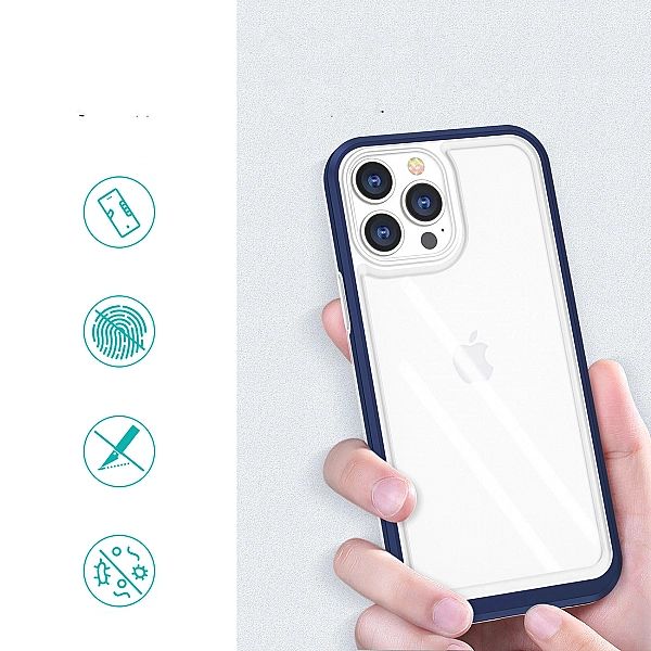 Clear 3in1 etui do iPhone 13 Pro Max żelowy pokrowiec z ramką niebiesk