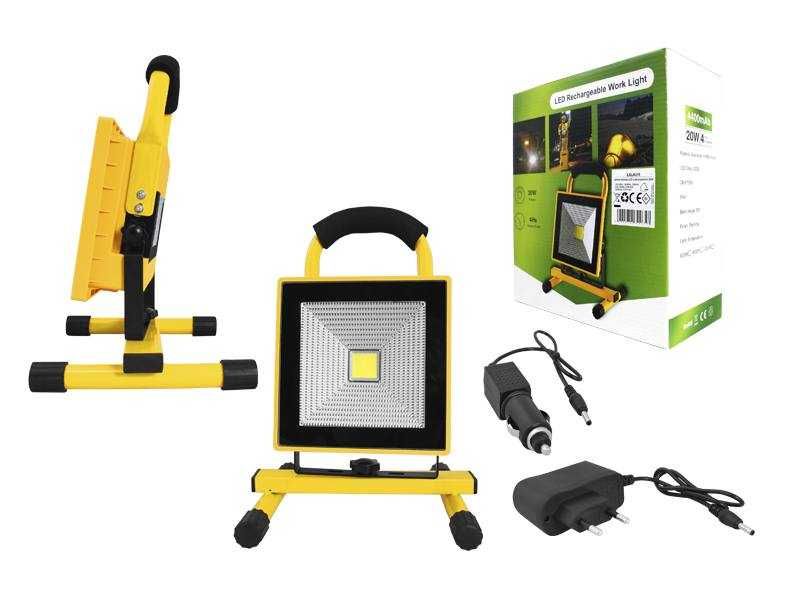 Naświetlacz lampa LED robocza przenośnia akumulatorowa turystyczna 20W